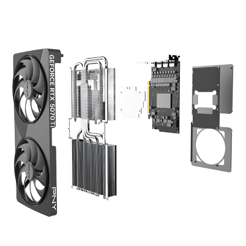 PNY GeForce RTX 5070 Ti 16Go Slim Dual Fan Overclocked - Carte graphique - 3