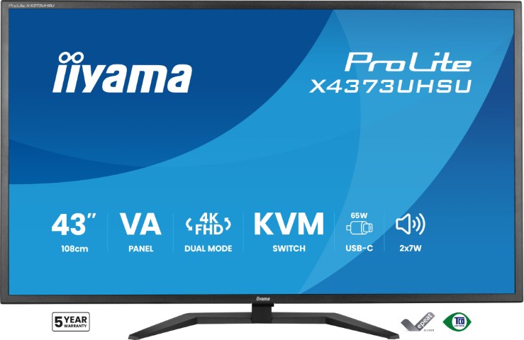 Iiyama 43 pouces  X4373UHSU-B2 - Ecran PC Iiyama - Cybertek.fr - 1
