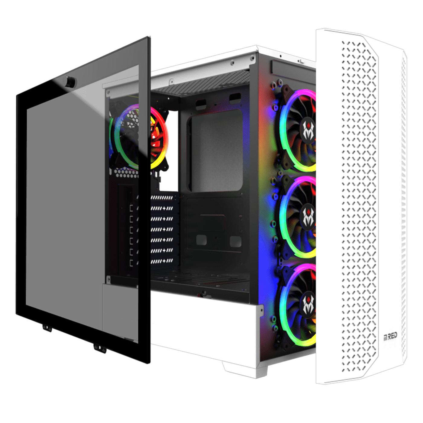 Boîtier PC M.RED Dream Eyes Blanc - MT/Sans Alim/ATX
