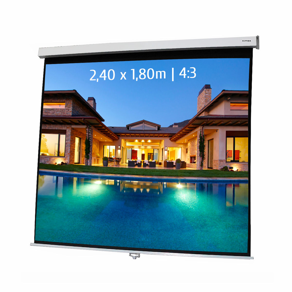 image produit Kimex International Ecran de projection manuel 2.4x1.8m 4:3 Cybertek