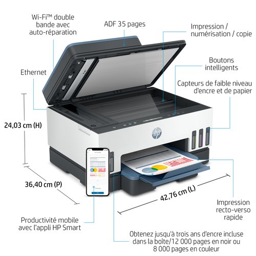 Imprimante multifonction HP Smart Tank 7306 All-In-One - 11