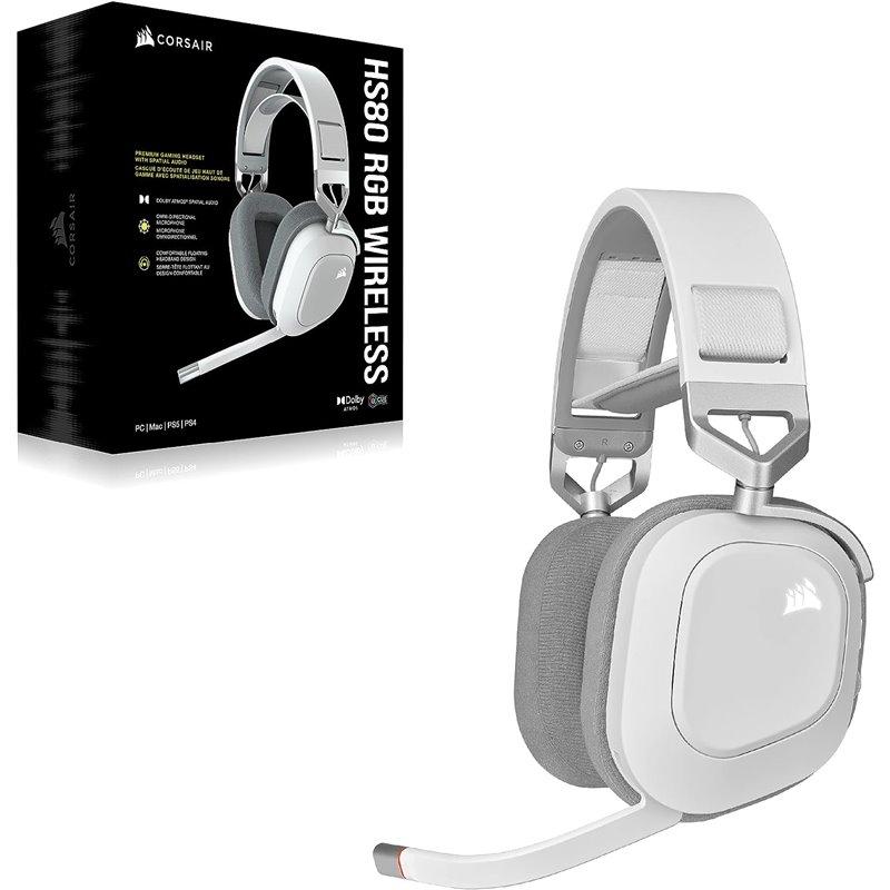 Corsair HS55 Wireless, Casque gaming Blanc, Bluetooth, PC