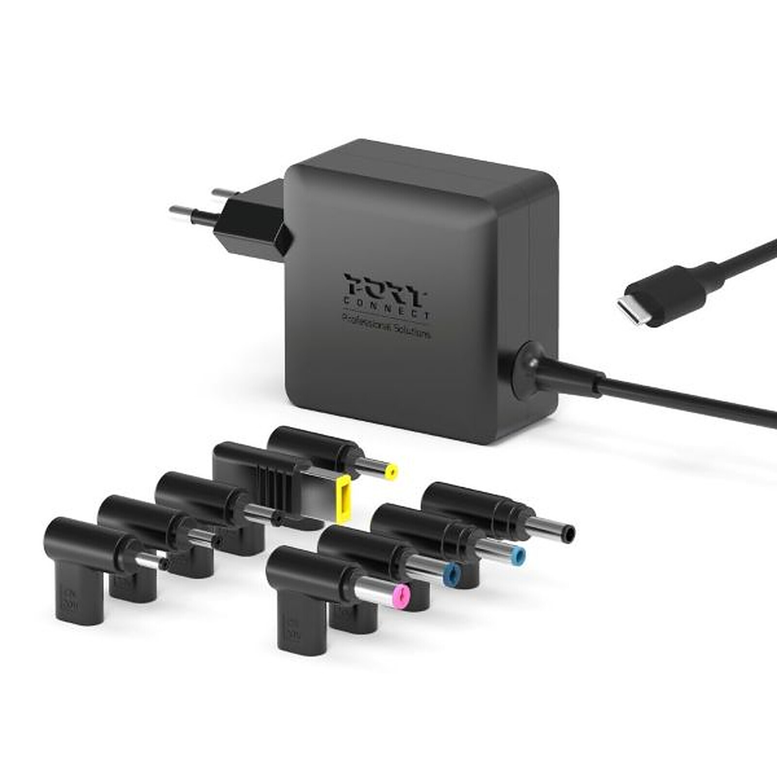 Port Alimentation secteur Universelle GaN 100W - USB-C - 9 embouts (904100UWEU) - Achat / Vente Chargeur sur Cybertek.fr - 1