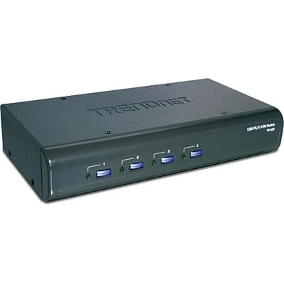 Commutateur et splitter TrendNet 4UC-1 Vga&Cl&So USB/PS2 + Audio et cables TK-423K
