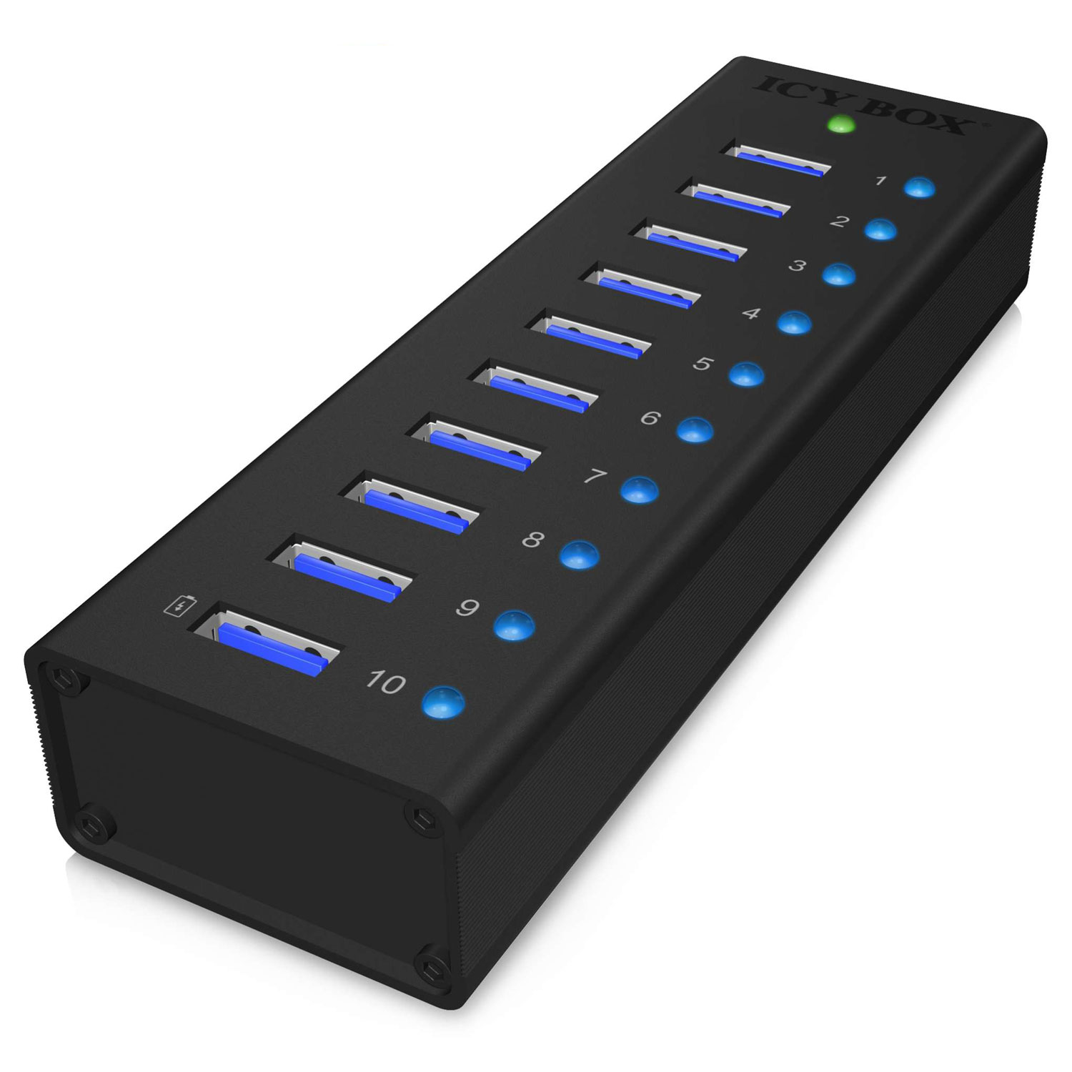 Icy Box 10 ports USB 3.0 avec Alimentation - IB-AC6110 - Hub - 0