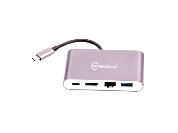 Adaptateur USB-C vers HDMI/RJ45/USB3.0/USB-C - Connectique PC - 0