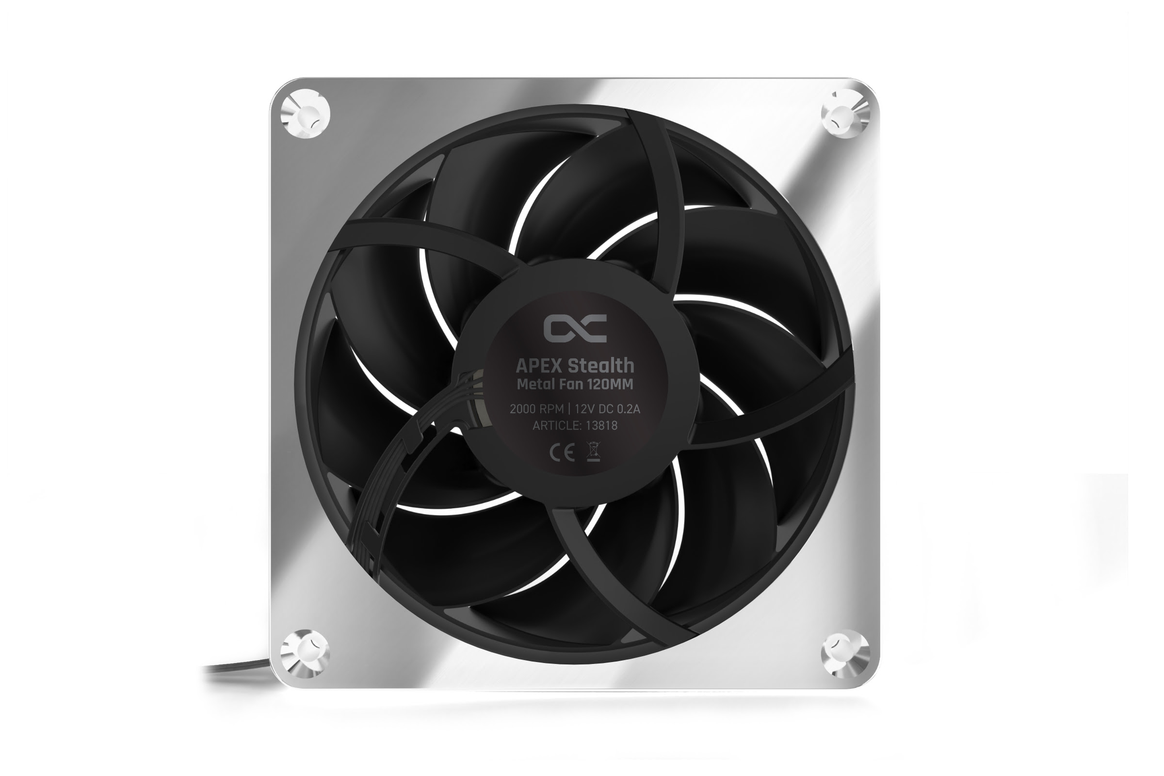 Ventilateur boîtier Alphacool Apex Stealth Metal 120mm - 2000rpm Chrome 