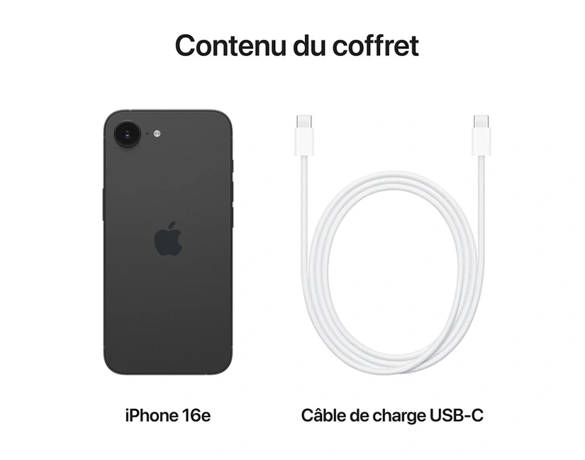 Apple iPhone 16e 128GB - Noir - Téléphonie Apple - Cybertek.fr - 6