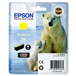 Consommable imprimante Epson  Cartouche d'encre Jaune 26 Cybertek