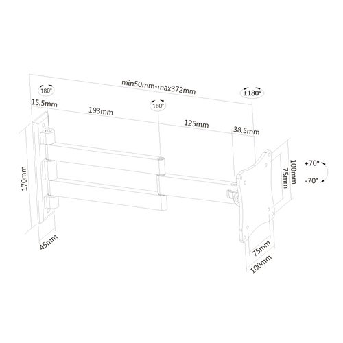 Support mural articulé 1 écran 10"-27" - FPMA-W830 - Accessoire écran - 2