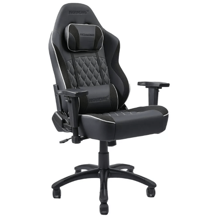 Siège PC Gamer AKRacing California Ojai - Noir/Gris/Simili Cuir/3D