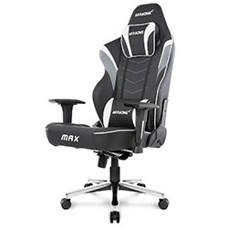 AKRacing Master Max Blanc - Noir/Blanc/Simili Cuir/4D