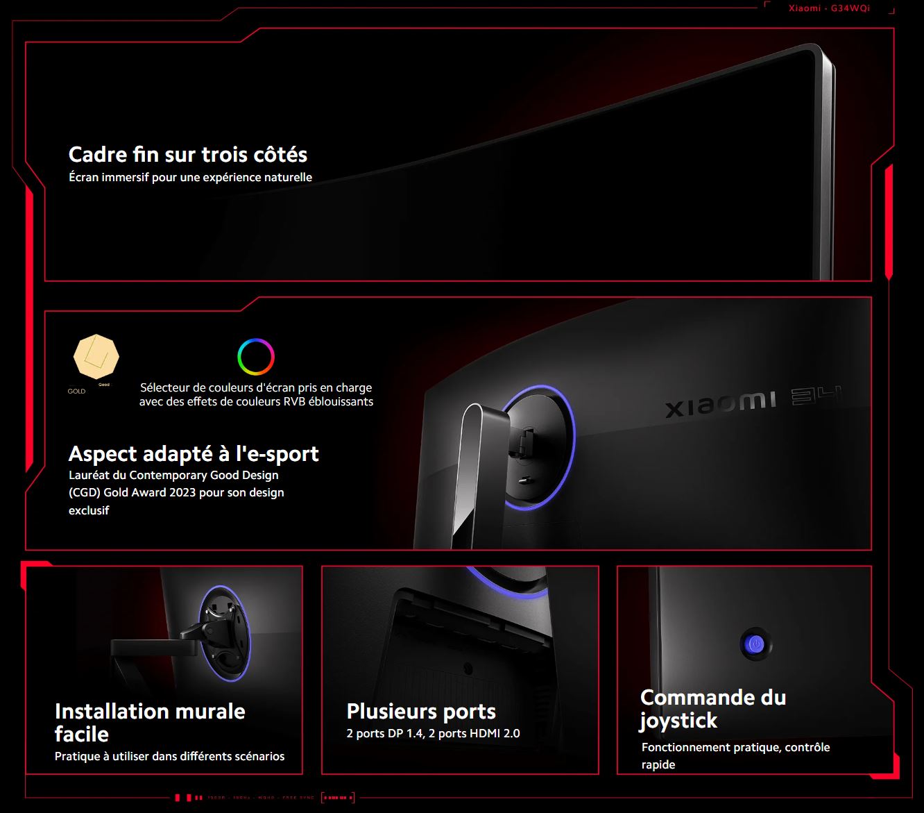 Xiaomi 34 pouces  G34WQi - Ecran PC Xiaomi - Cybertek.fr - 4