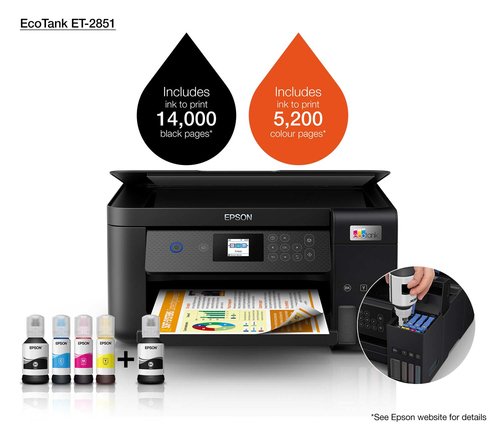 Imprimante Epson EcoTank ET-2851 - A4/Wi-Fi/ Garantie 3 ans# - 15