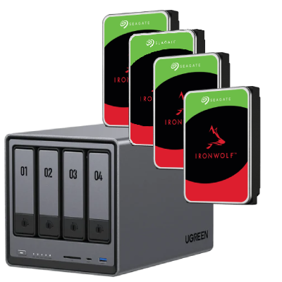 Serveur NAS UGREEN DXP4800 - 4 Baies avec 4 disques 6To IronWolf Cybertek