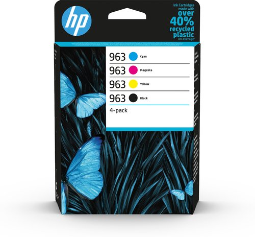 Cartouches 963 - Noir, Cyan, Magenta, Jaune pour imprimante  HP - 0