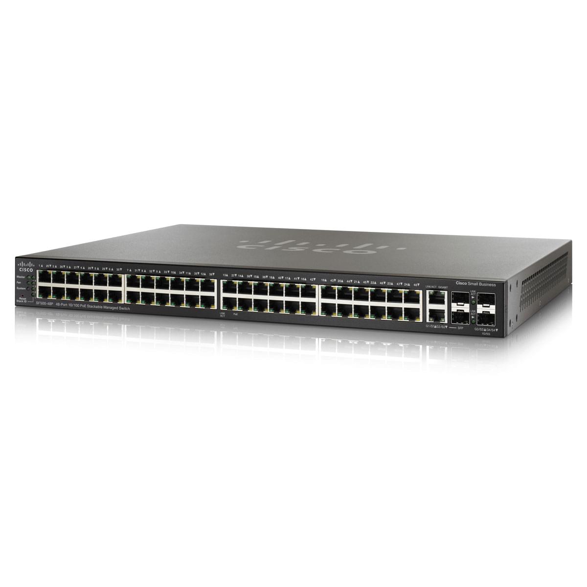 Switch Cisco 48 ports 10/100/1000 + 4 SFP - SG500-52-K9-G5 - 0
