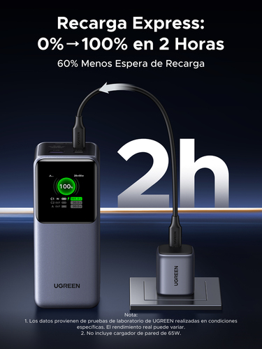 UGREEN PowerBank 3 ports - 20000mAh - 130W - Gris (35524B) - Achat / Vente Batterie Externe  sur Cybertek.fr - 4