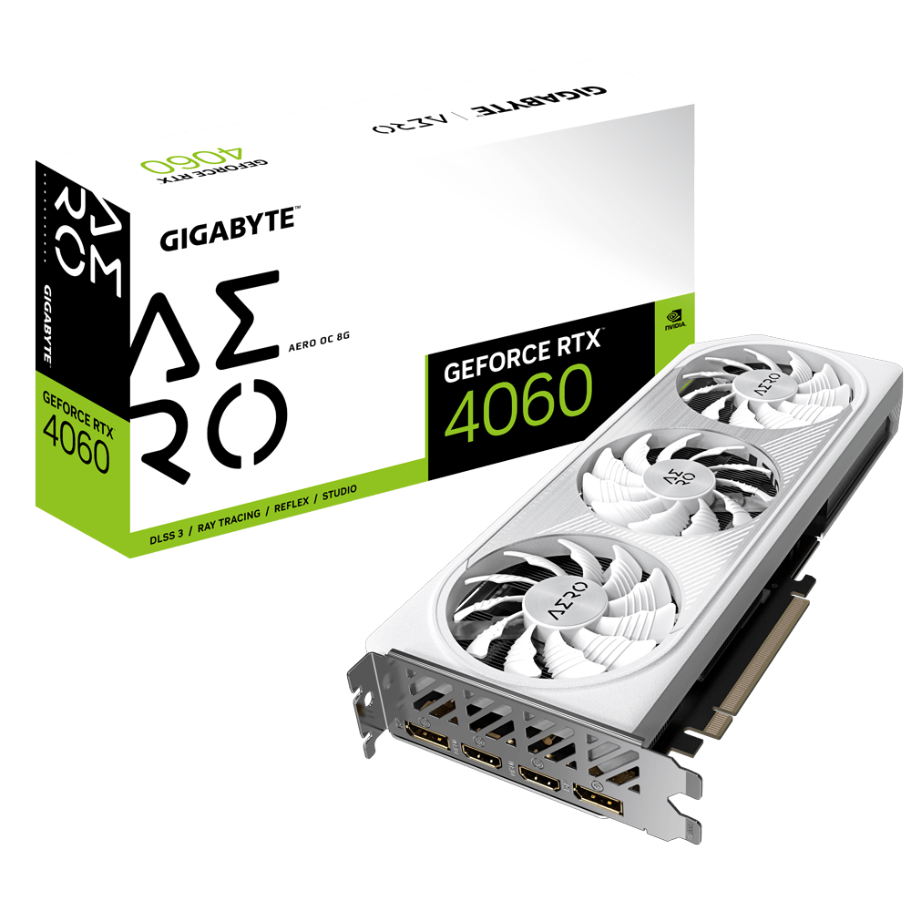 Gigabyte GeForce RTX 4060 AERO OC 8G  - Carte graphique Gigabyte - 1