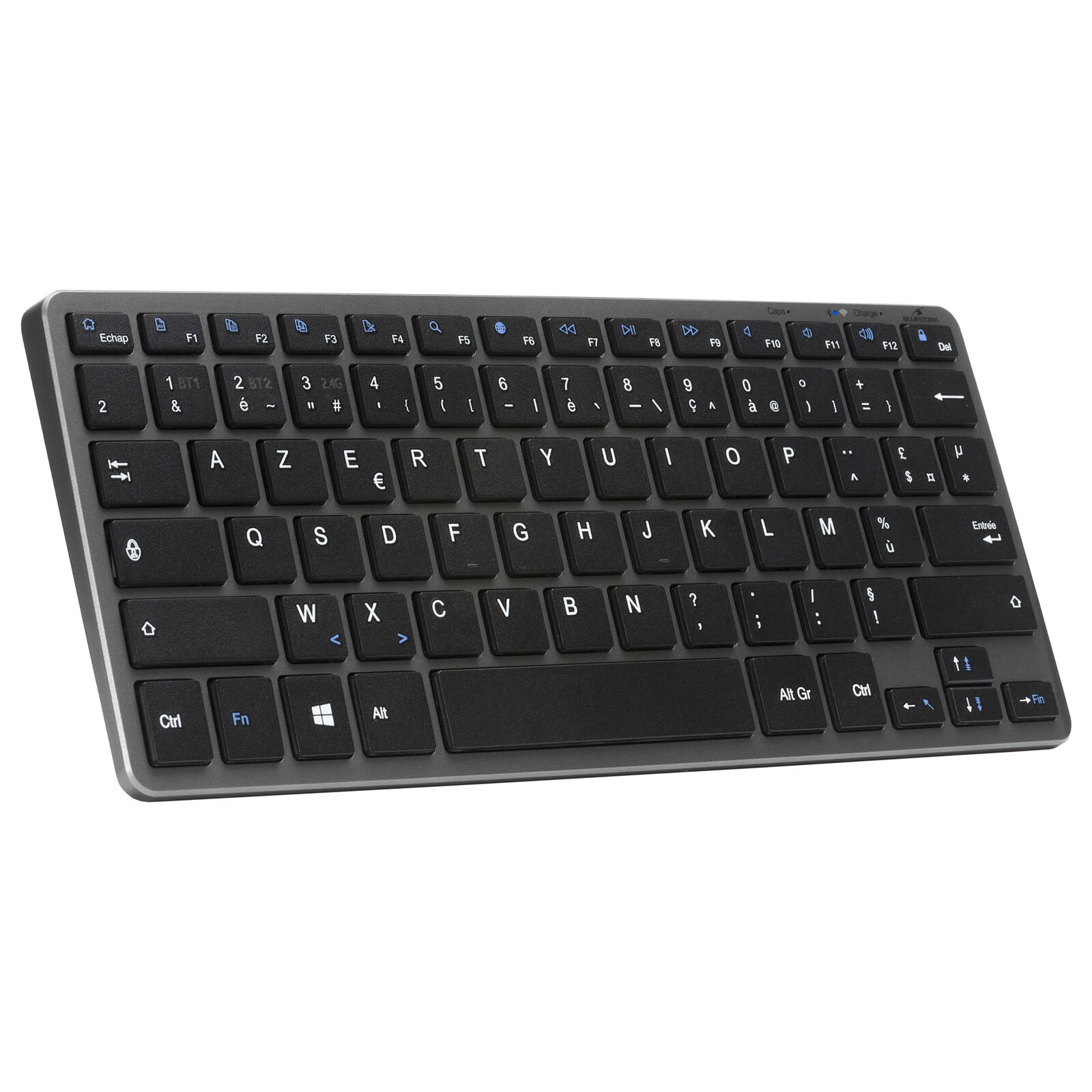 Bluestork KB MINI PC Bluetooth/2.4Ghz/Gris et Noir - Clavier PC - 1