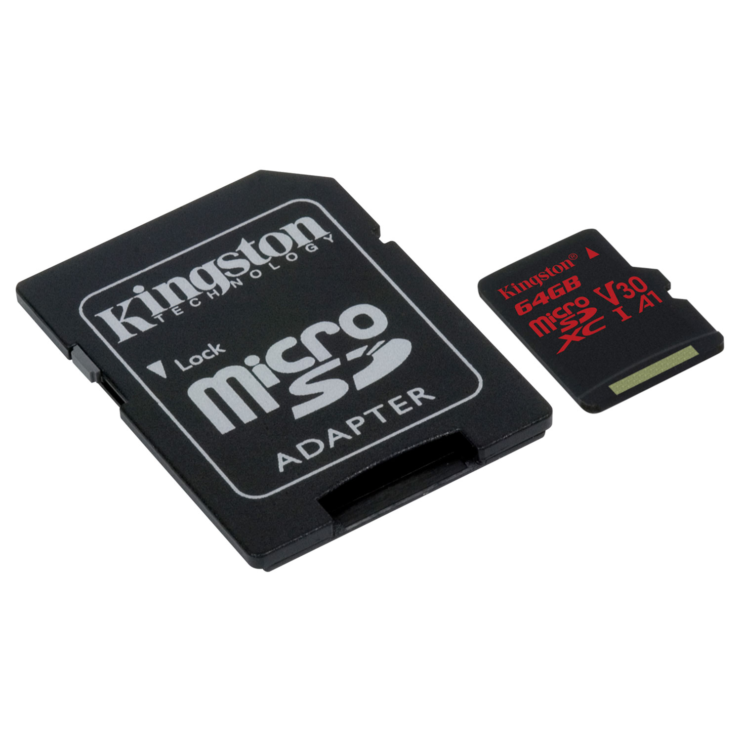 Kingston Micro SDHC 64Go Class 10 A1 V30 + Adapt - Carte mémoire - 2
