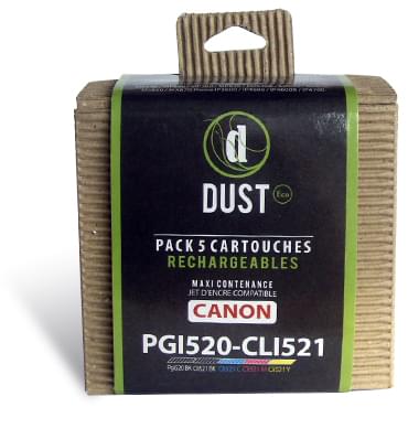 DUST Eco Pack 5 cart. rechargeables PGI520-CLI521 - Cybertek.fr - 0