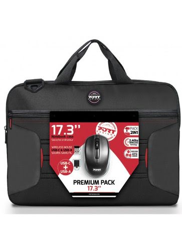 image produit Port Premium Pack 17.3" Sacoche + Souris sans fil Cybertek