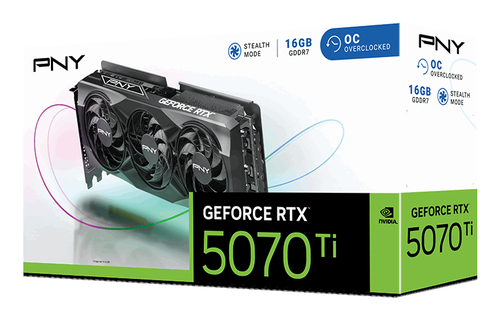 PNY RTX 5070Ti 16GB Overclocked Triple Fan V1 - Carte graphique - 9