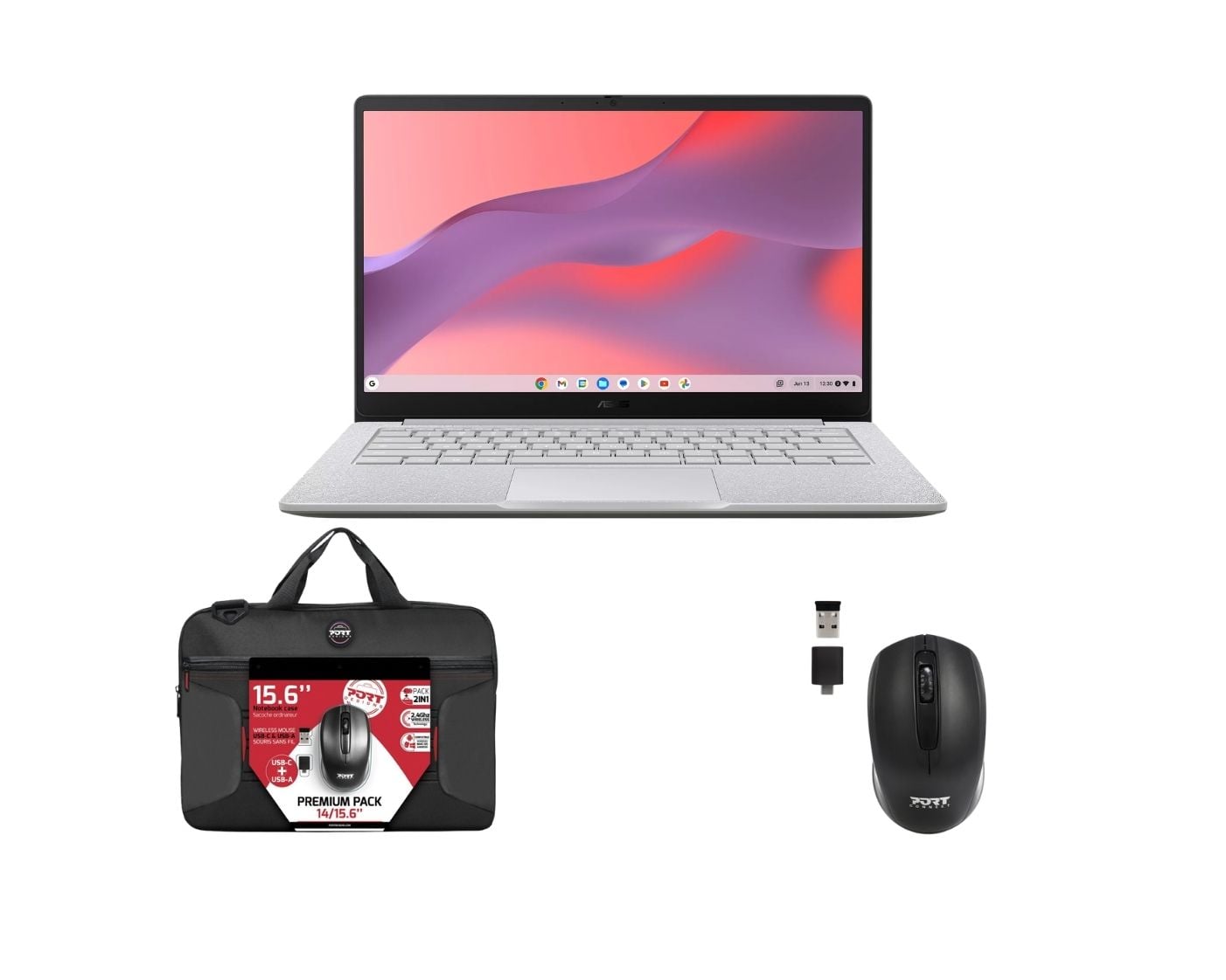 PC portable Asus 14" FHD/N50/8Go/128Go/ChromeOS + Sacoche souris Cybertek