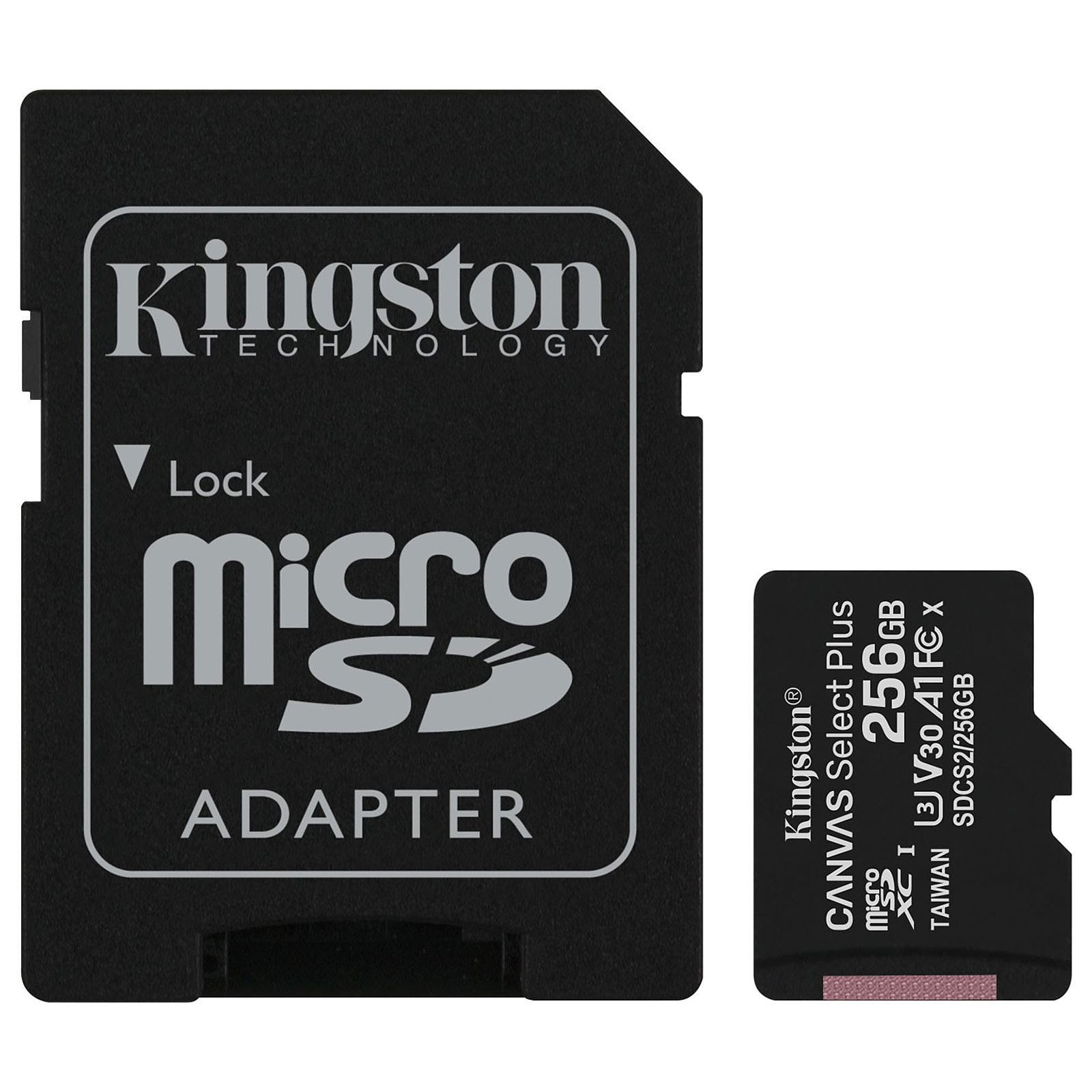 Kingston Micro SDHC 256Go Class 10 + Adapt - Carte mémoire - 0