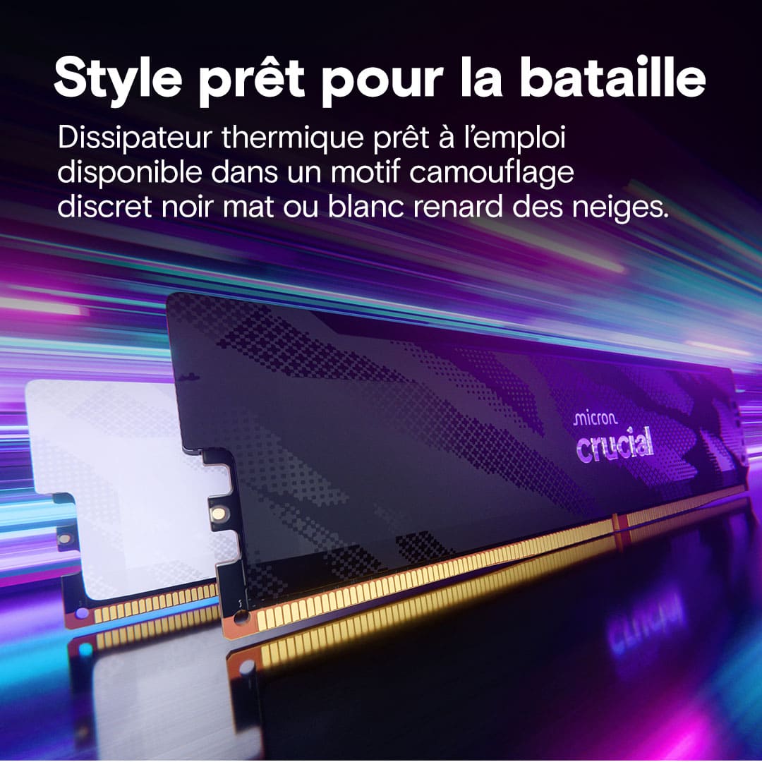 Crucial Pro OC 32Go (2x16Go DDR5 6400 PC51200) Blanc - Mémoire PC Crucial sur Cybertek.fr - 4
