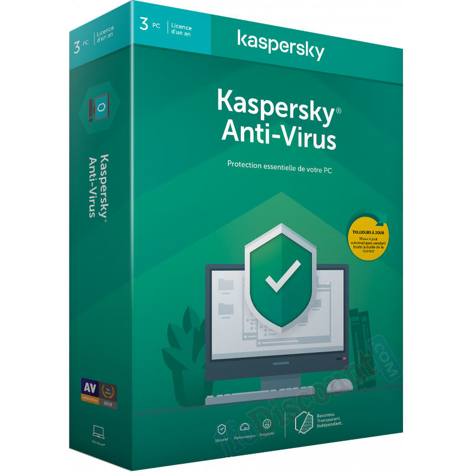 Kaspersky Antivirus - 1 An / 3 PC - Logiciel sécurité - 0