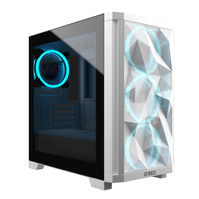 Boitier PC Gamer RGB Blanc, Compatible ATX/mATX/ITX, Moyen Tour PC Gaming  Vide