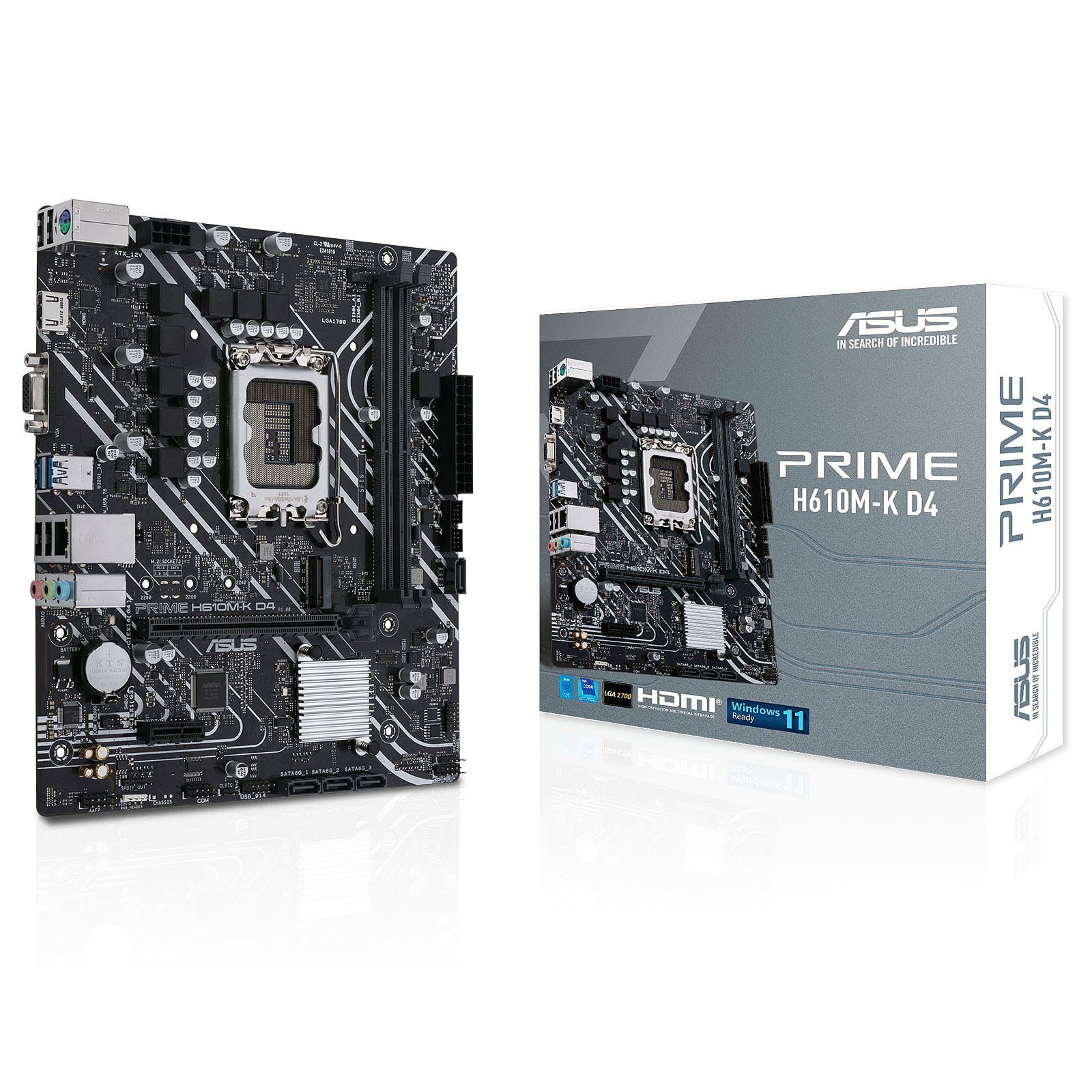 Asus PRIME H610M-K D4 Micro-ATX  - Carte mère Asus - Cybertek.fr - 0