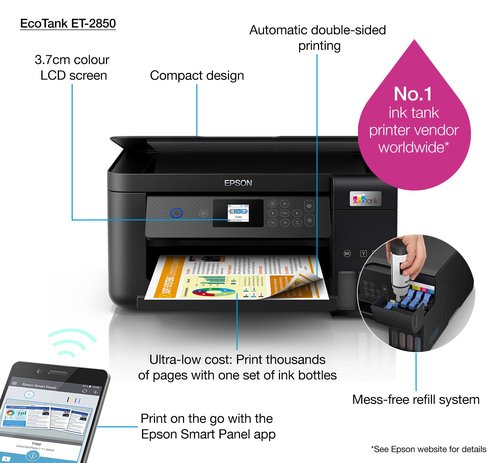 Imprimante multifonction Epson EcoTank ET-2850 - Cybertek.fr - 14