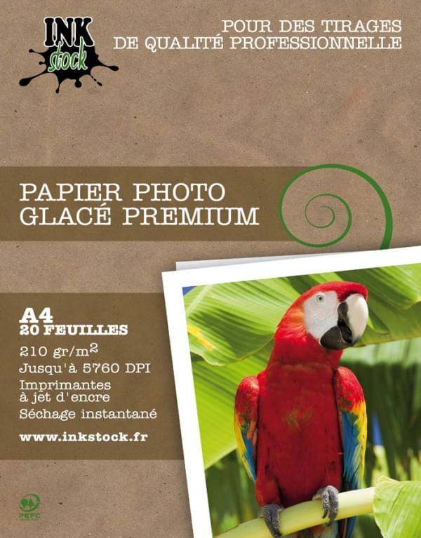 Papier Photo Glacé Premium A4 20f. 210Gr  - InkStock - Cybertek.fr - 0