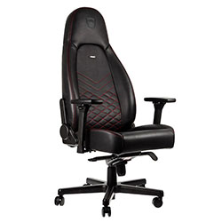 NobleChairs ICON - Noir/Rouge/Simili Cuir/4D