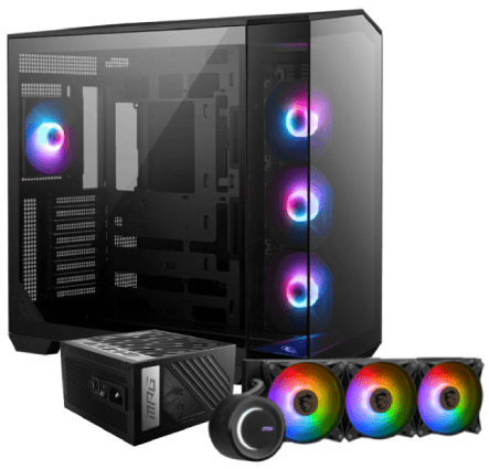 MSI MAG PANO 100R PZ Noir+MPG A1000GS+CORELIQUID E360 Noir - Boîtier PC - 0