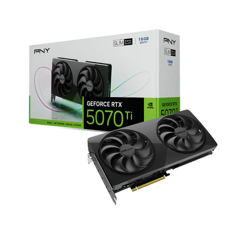 PNY GeForce RTX 5070 Ti 16Go Slim Dual Fan Overclocked - Carte graphique - 0