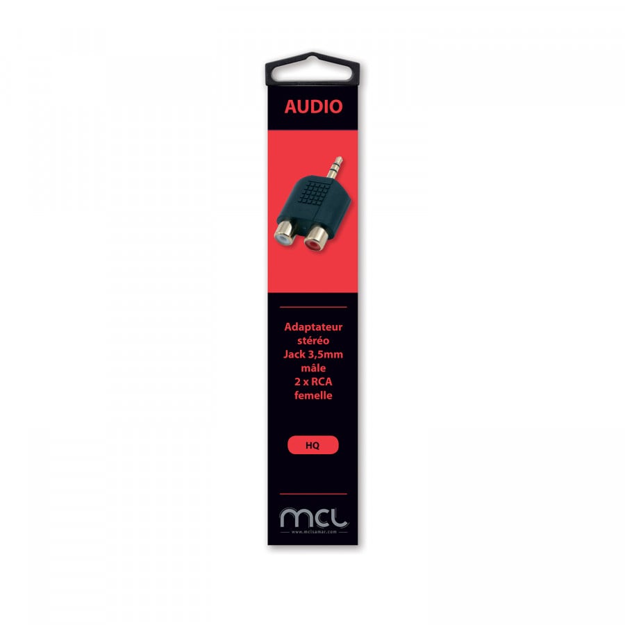 Adaptateur Jack 3.5mm/2xRCA mâle/femelle - Noir# - 0