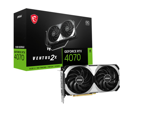 image produit MSI GeForce RTX 4070 VENTUS 2X 12G OC Cybertek