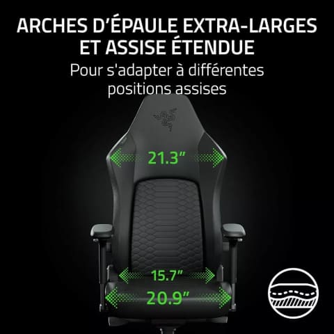 Razer Iskur V2 NewGen Noir - Siège PC Gamer - Cybertek.fr - 7