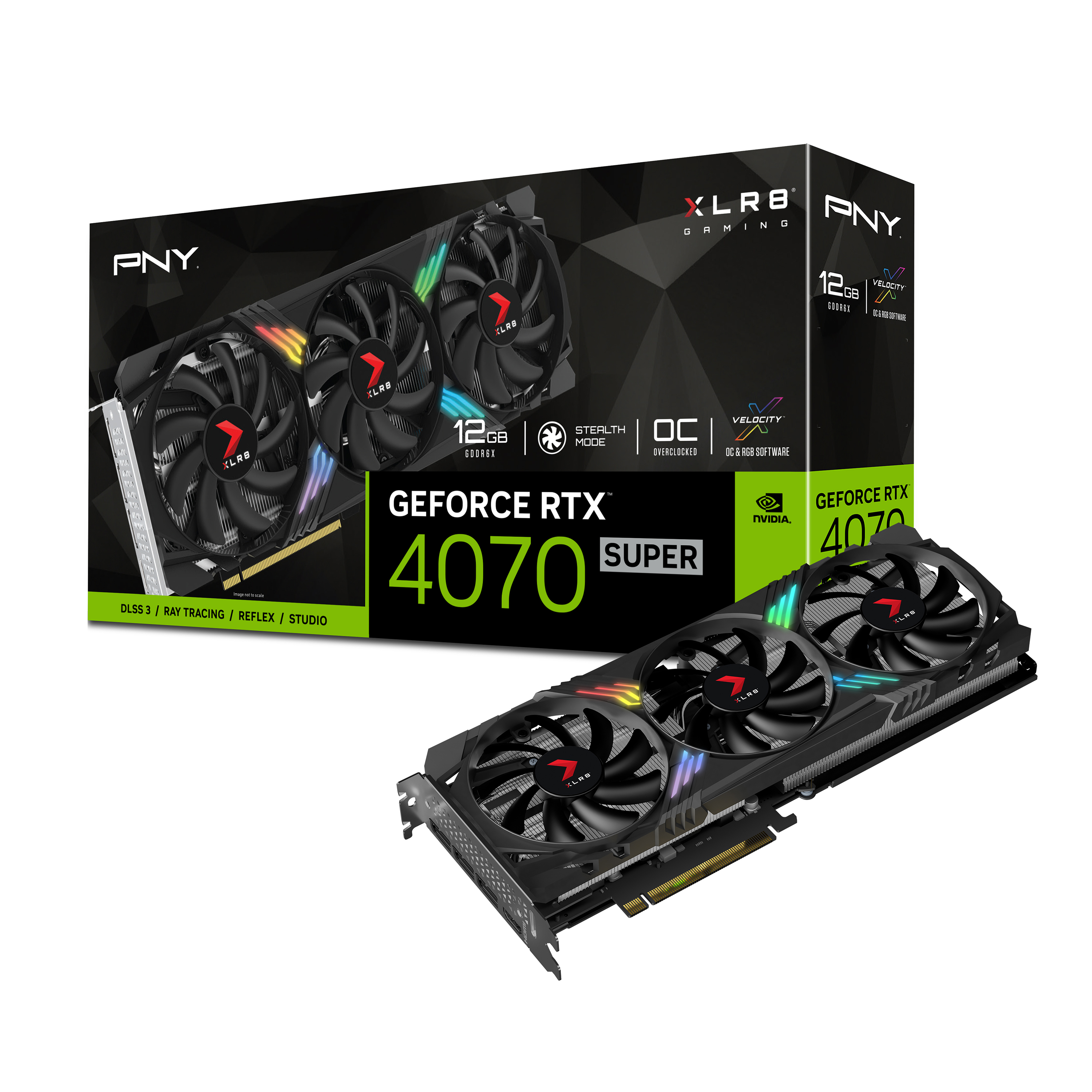 image produit PNY GeForce RTX 4070 SUPER 12GB XLR8 Gaming VERTO EPIC-X RGB Cybertek