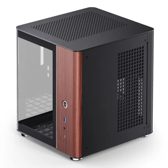 Jonsbo TK-0 TG Black/Wood Noir - Boîtier PC Jonsbo - Cybertek.fr - 4