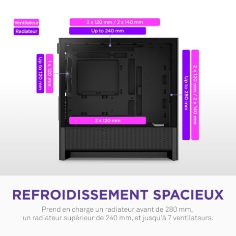 NZXT H3 Flow Noir Noir - Boîtier PC NZXT - Cybertek.fr - 10