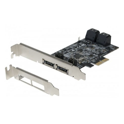 Carte contrôleur Dexlan PCI-E SATA III 6GB/s 4 port internes + 2 eSATA