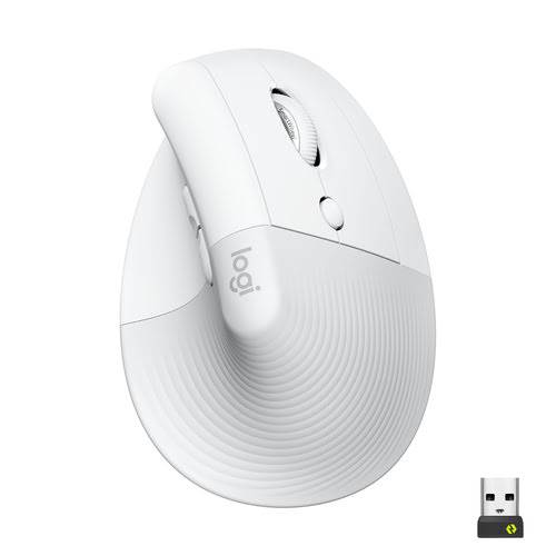 image produit Logitech Lift Ergonomique Silencieuse - Blanc/Sans Fil Cybertek