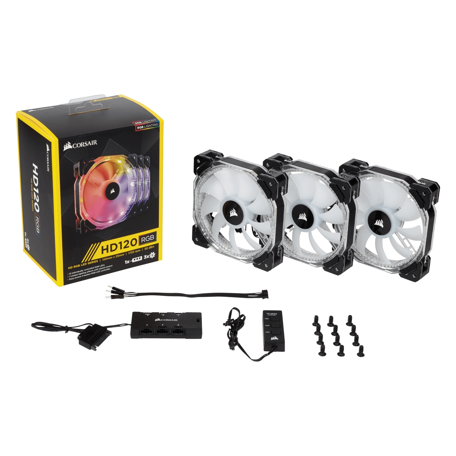 Corsair HD120 RGB LED x3 with controller - Ventilateur boîtier - 0