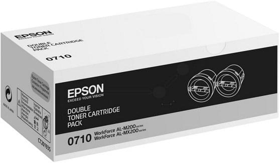 Double Pack Toner 0710 Noir 2500p - C13S050710 pour imprimante Laser Epson - 0