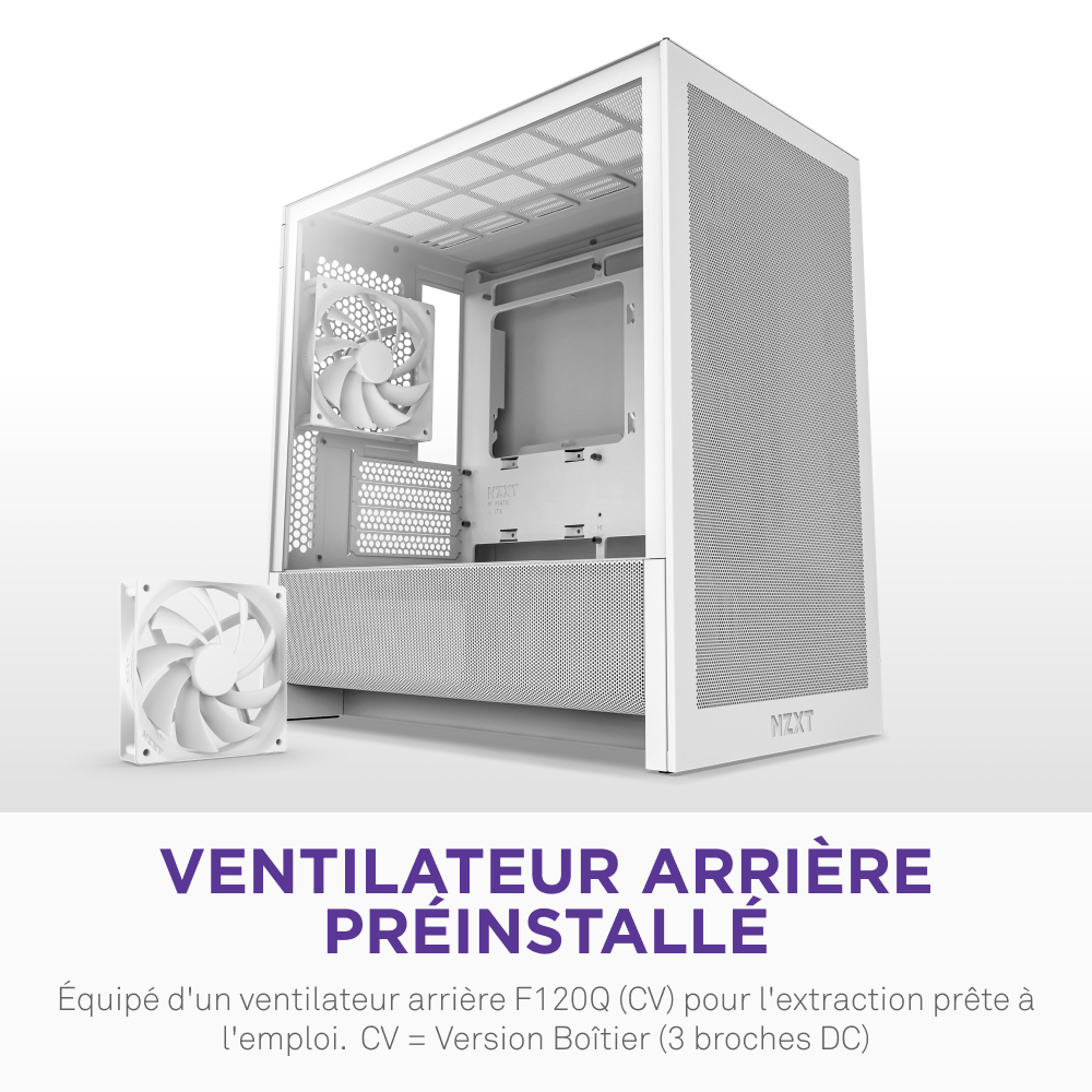NZXT H3 Flow Blanc Blanc - Boîtier PC NZXT - Cybertek.fr - 12